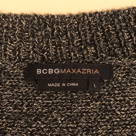 BCBGMAXAZRIA Tweeted Metallic Sweater Size Large - Picture 7 of 8